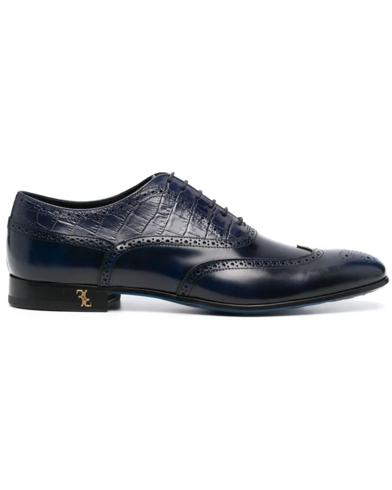 Billionaire Derby-Schuhe mit Kroko-Effekt Blau