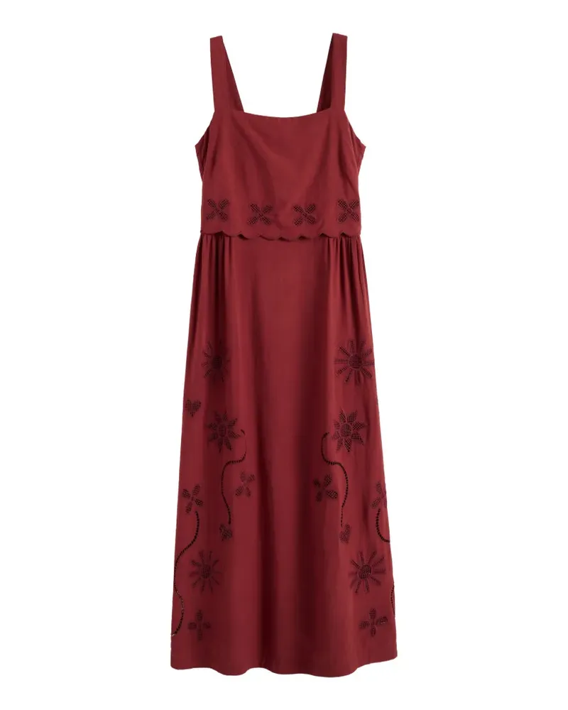 Chinti & Parker Midikleid mit Lochstickerei - Rot Rot