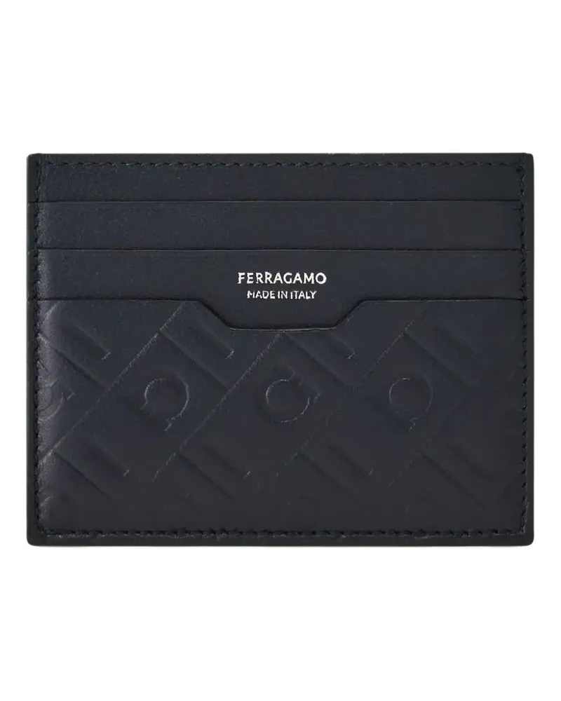 Ferragamo Kartenetui mit Gancini-Prägung - Blau Blau
