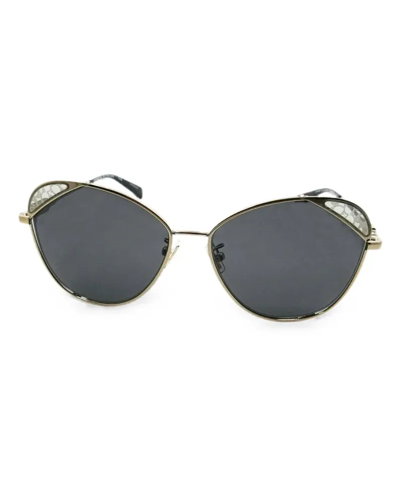 Coach Cat-Eye-Sonnenbrille mit Logo-Schild - Gold Gold