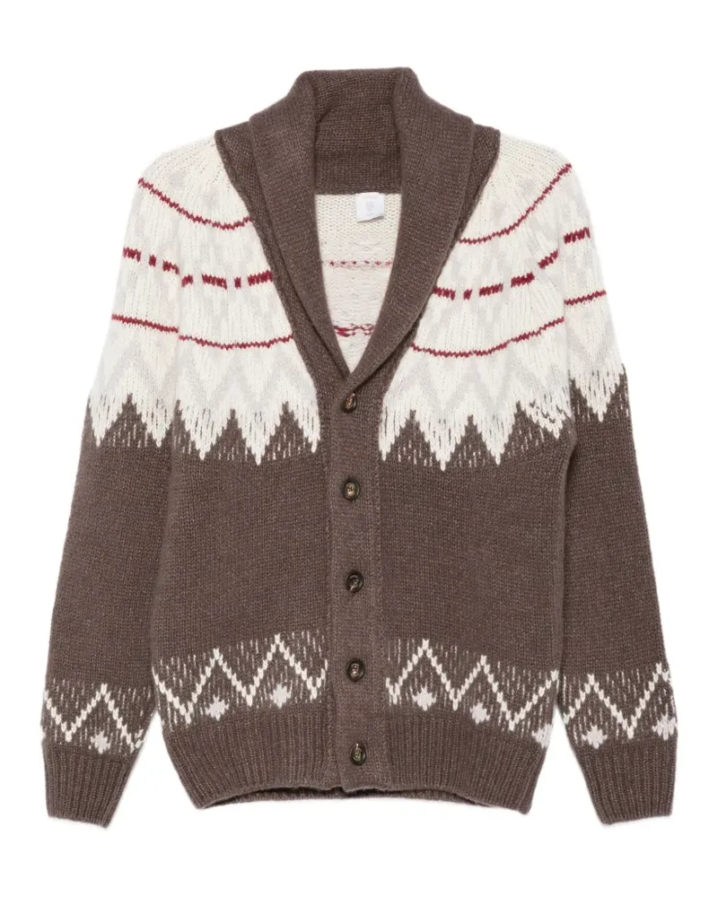 Eleventy Cardigan mit Fair-Isle-Muster - Braun Braun