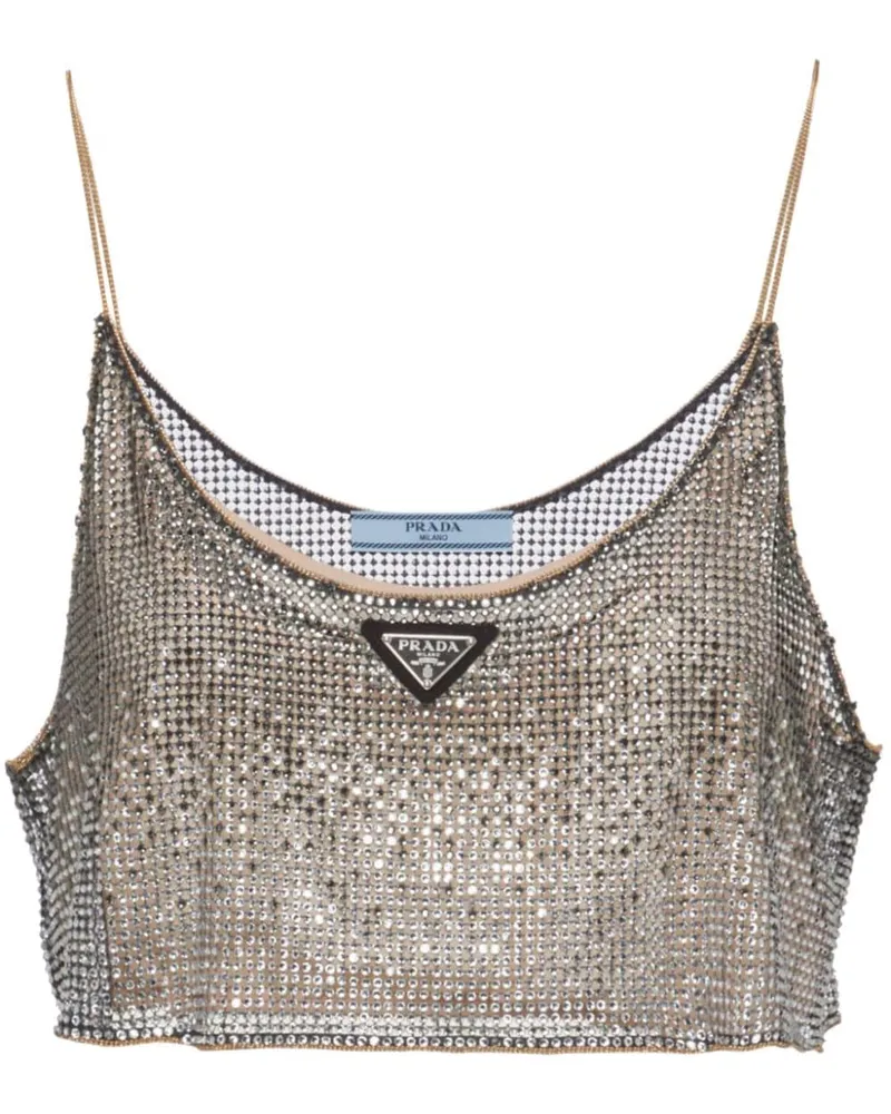 Prada Top mit Strass - Silber Silber