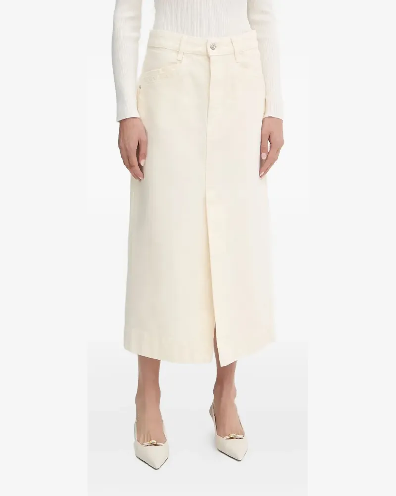 HUGO BOSS Gerader Midirock mit Schlitz - Nude Nude