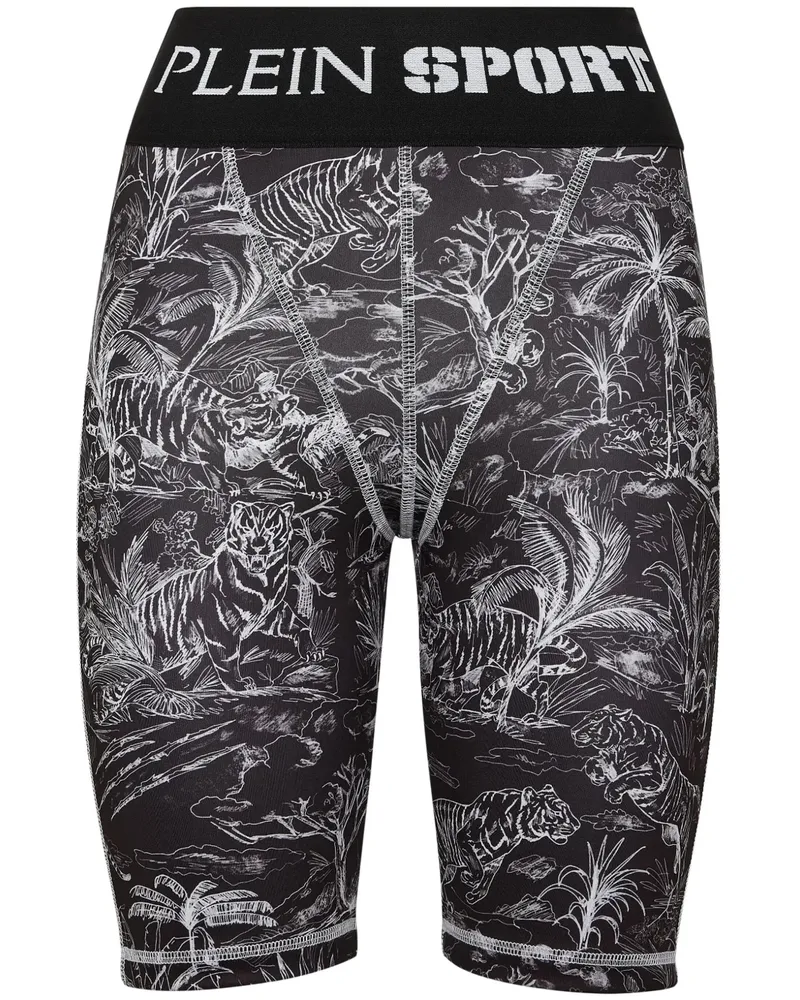 Philipp Plein Kompressions-Shorts mit Print - Schwarz Schwarz