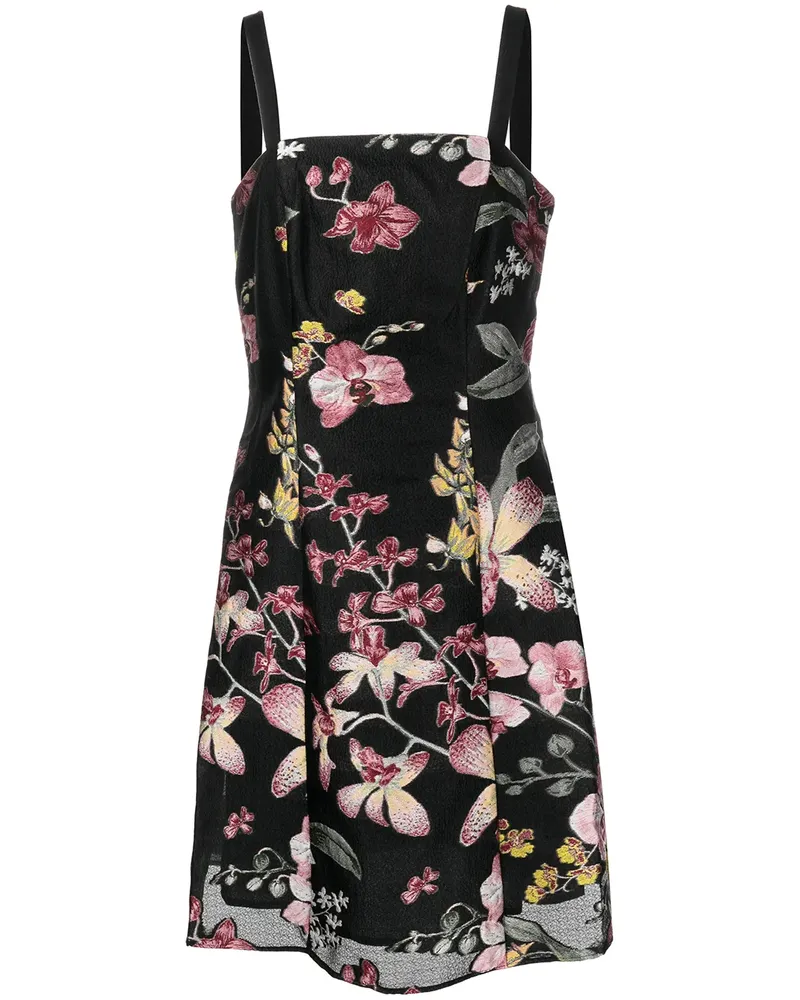 Marchesa Ausgestelltes Minikleid - Schwarz Schwarz