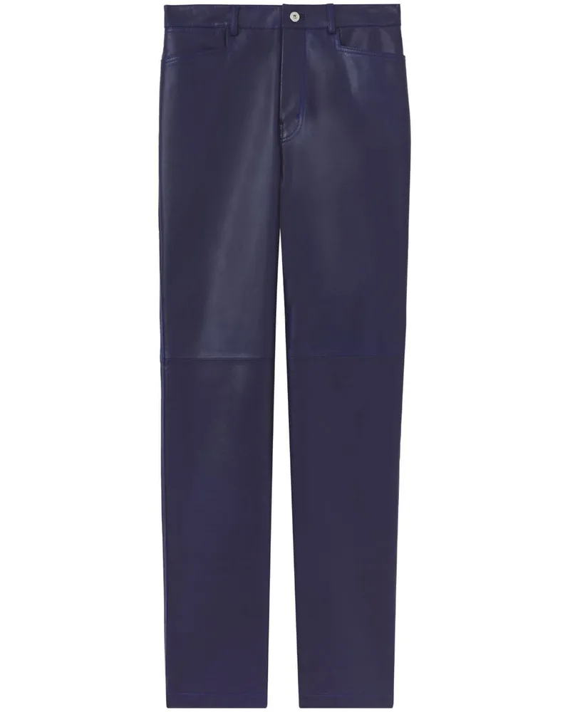 Proenza Schouler Lederhose mit geradem Bein Blau