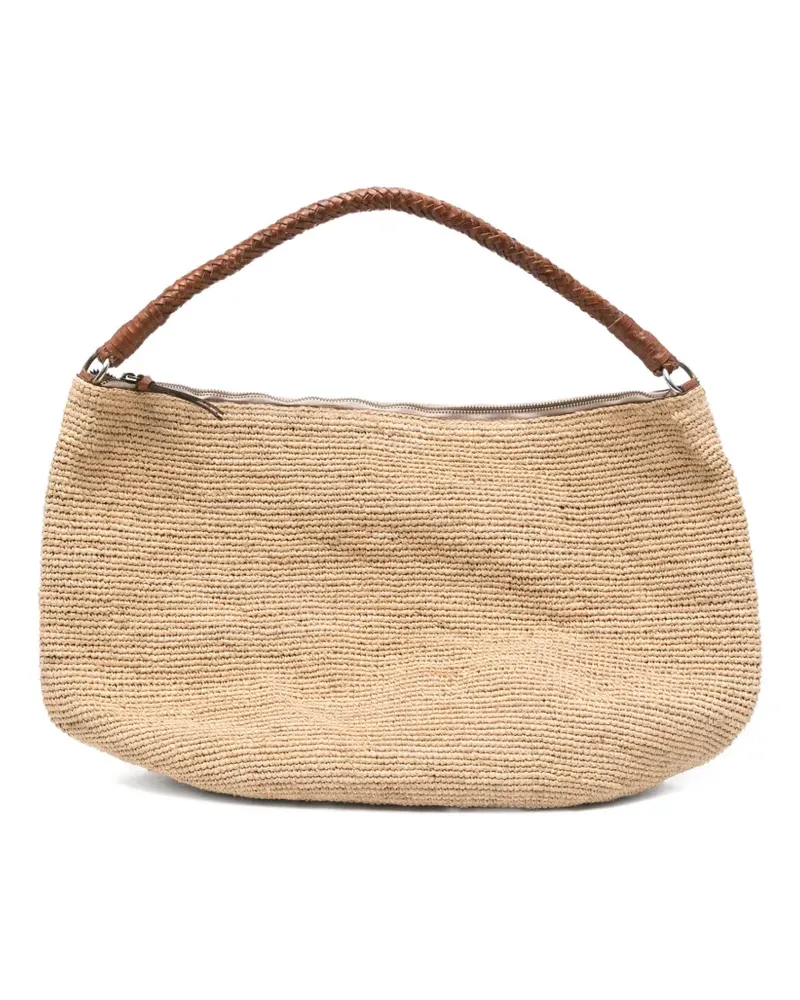 IBELIV zipped woven beach bag - Nude Nude