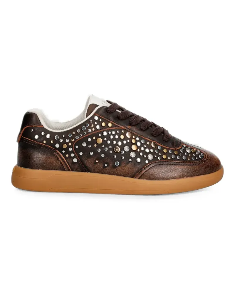 Liu Jo stud-embellished leather sneakers - Braun Braun