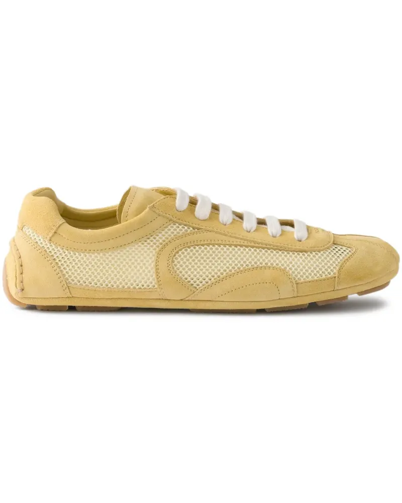 Prada Re-Edition Mesh-Sneakers aus Wildleder - Gelb Gelb