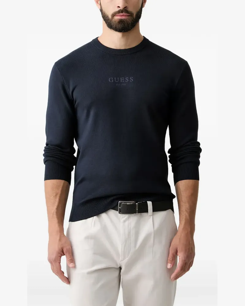 Guess logo-print sweater - Blau Blau