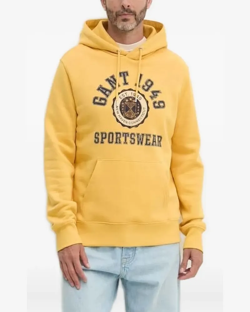 Gant Hoodie mit Logo-Patch - Gelb Gelb