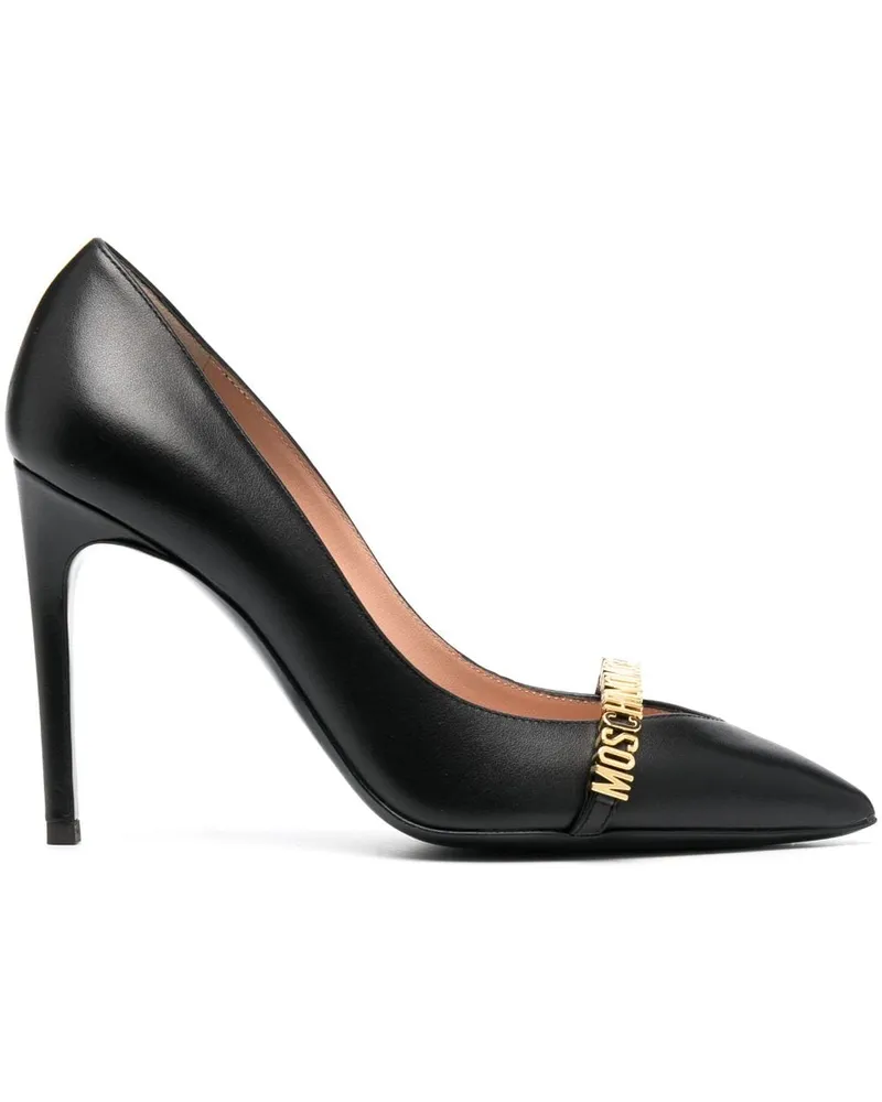 Moschino Pumps mit Logo 100mm - Schwarz Schwarz