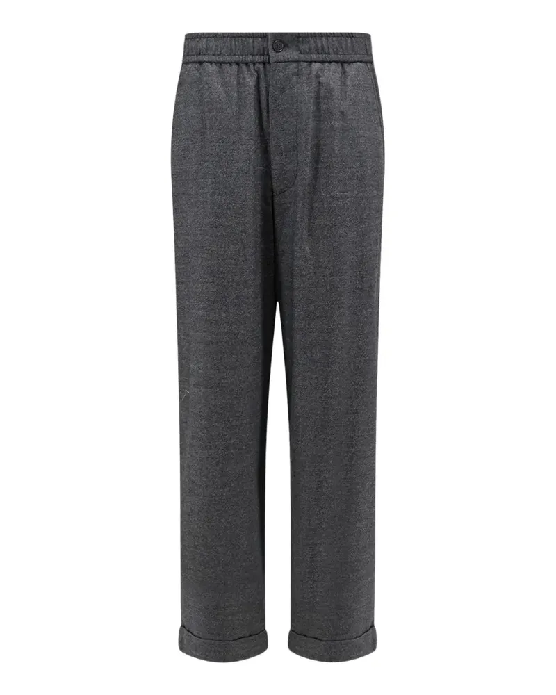 Giorgio Armani elasticated-waistband turned-up-cuffs trousers - Grau Grau