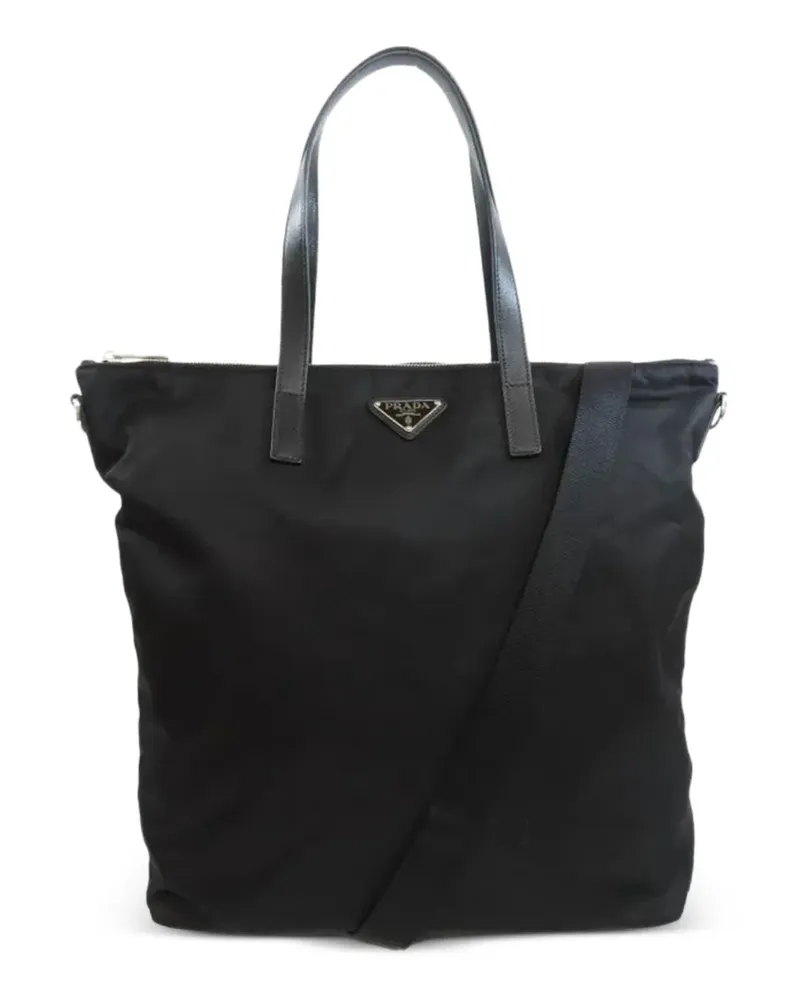 Prada logo-triangle tote bag - Schwarz Schwarz