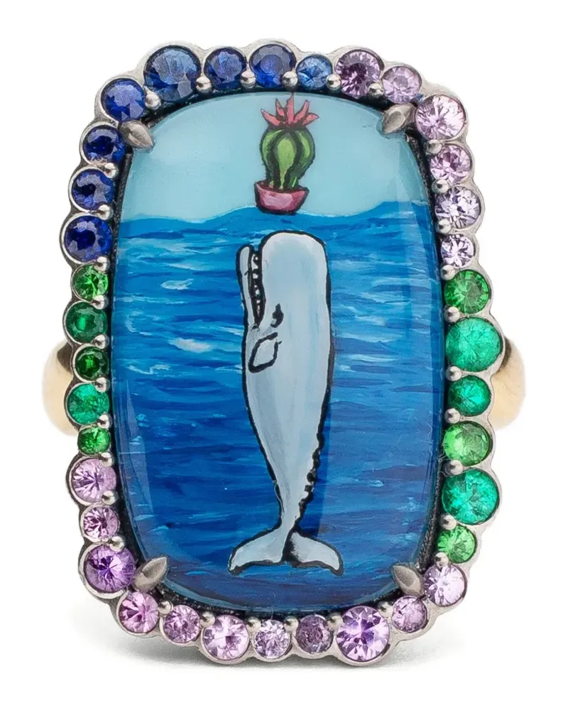 Francesca Villa 18K yellow gold Whales At Wonderland ring Gold