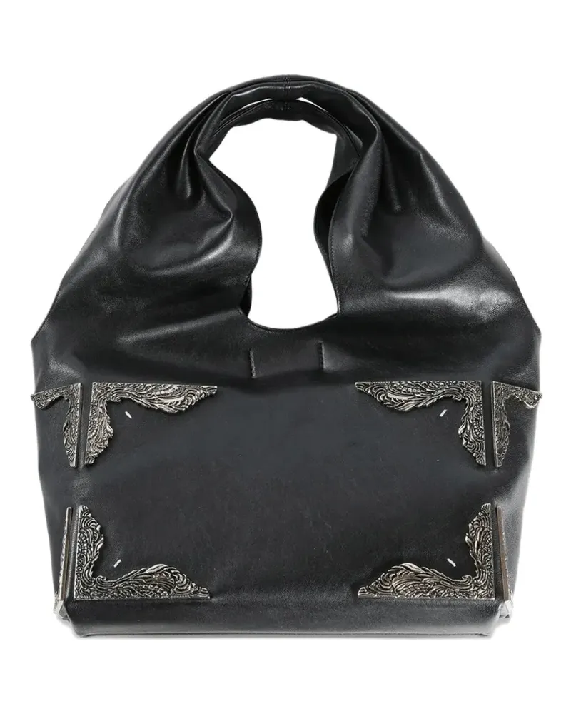 Maison Margiela Verzierte Tote Bag aus Leder - Schwarz Schwarz