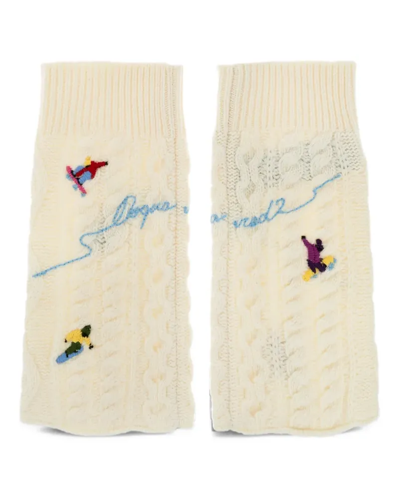 Dsquared2 cable-knit embroidered arm warmers - Nude Nude