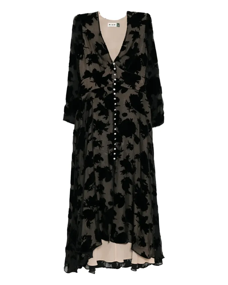 RIXO Avalyn midi dress - Schwarz Schwarz