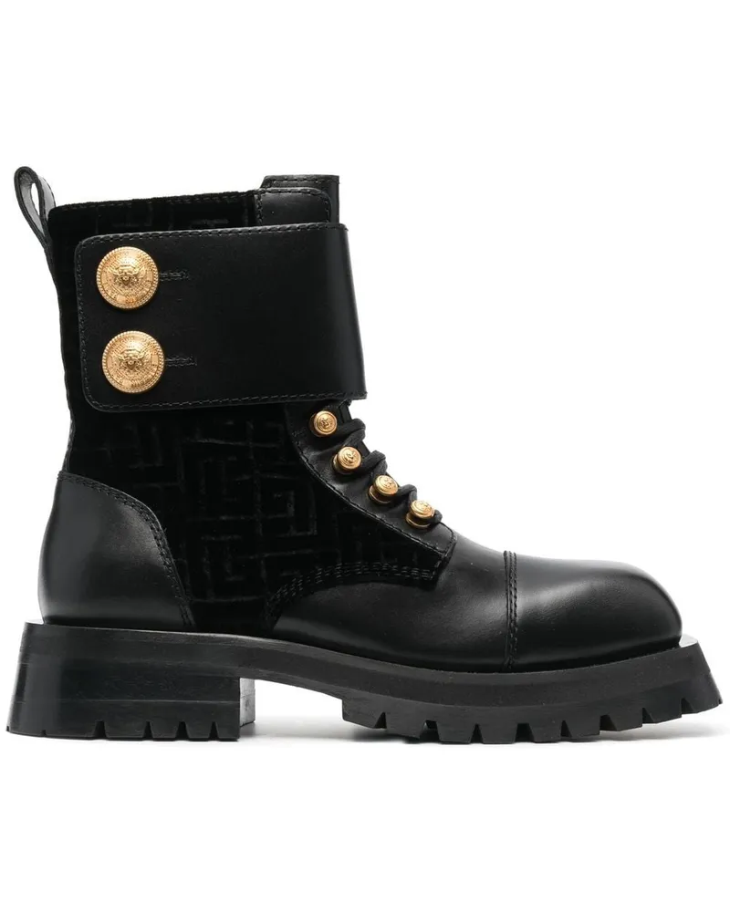 Balmain Stiefeletten mit Knöpfen - Schwarz Schwarz