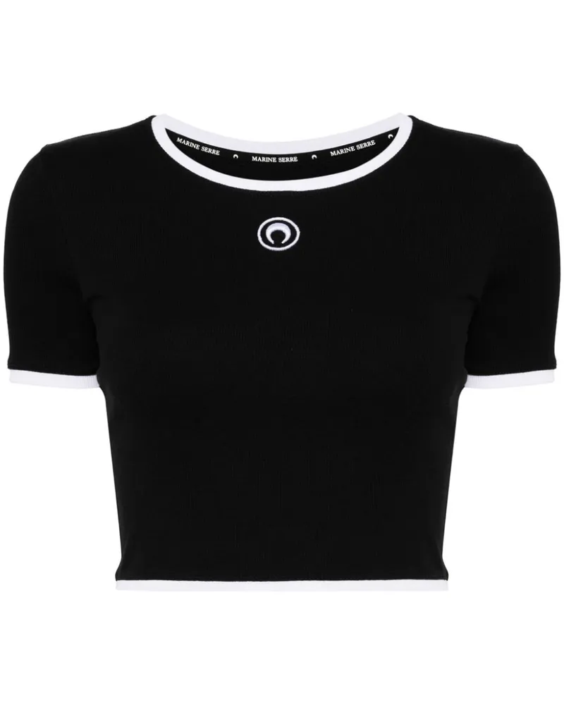 Marine Serre T-Shirt aus Bio-Baumwollgemisch - Schwarz Schwarz