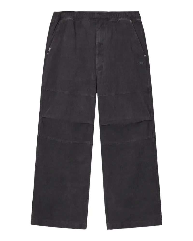 Izzue corduroy panelled wide-leg trousers - Grau Grau