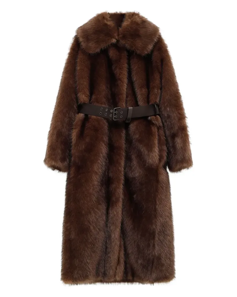 Moncler Mantel mit Gürtel - Braun Braun