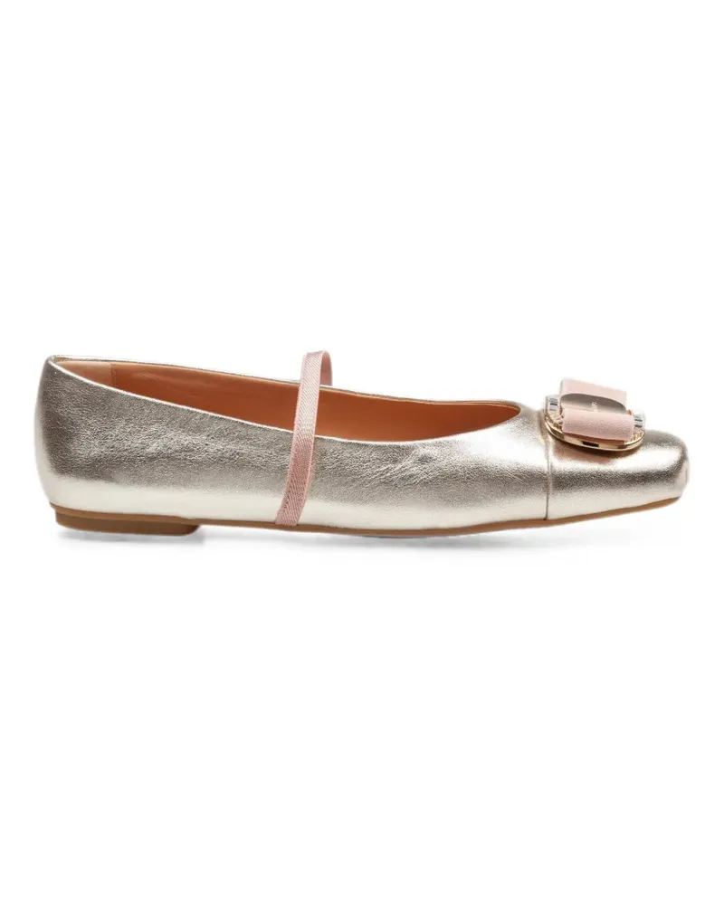 Ferragamo Ballerinas aus Metallic-Leder - Gold Gold