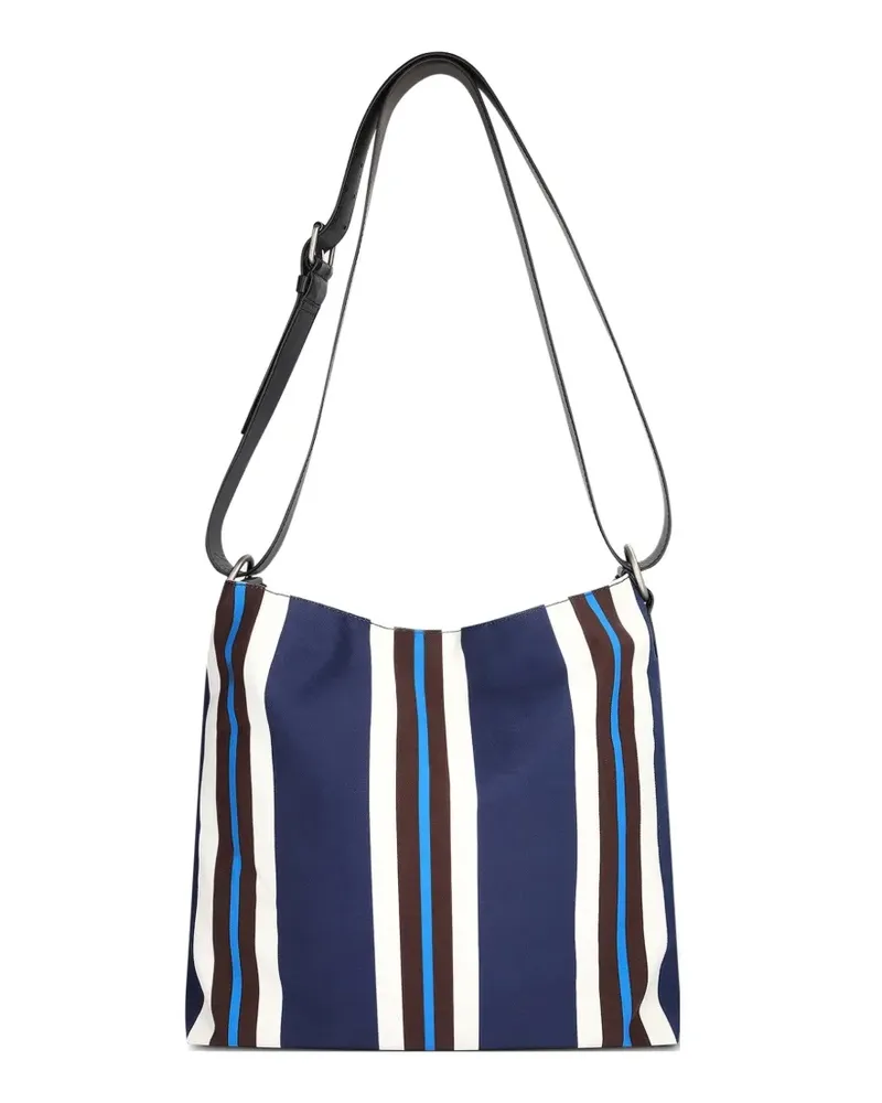 Dries van Noten Gestreifte Kuriertasche - Blau Blau