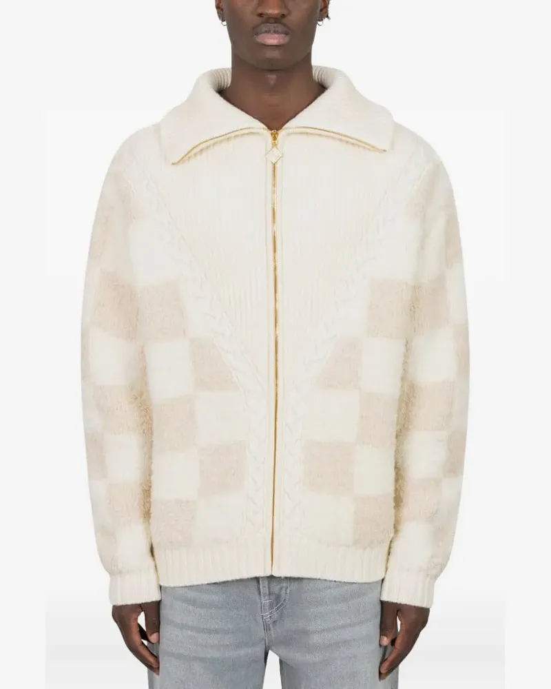 Casablanca Paris Cardigan mit Zopfmuster - Weiß Weiß