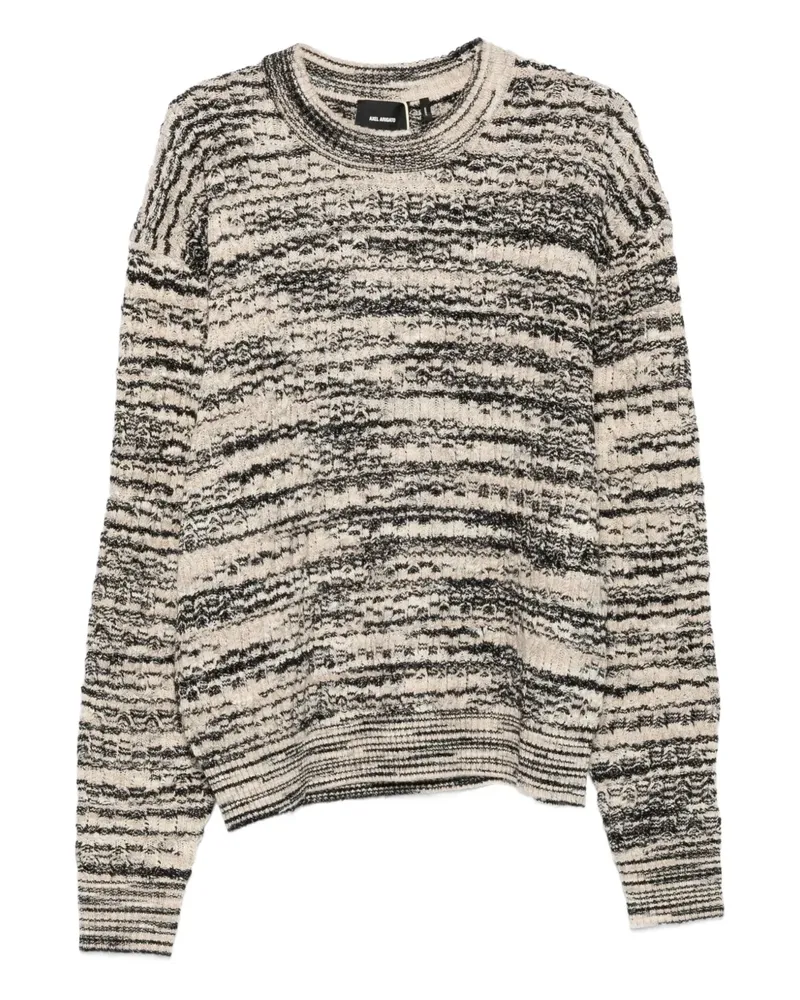 Axel Arigato Melierter Pullover mit Rundhalsausschnitt - Schwarz Schwarz