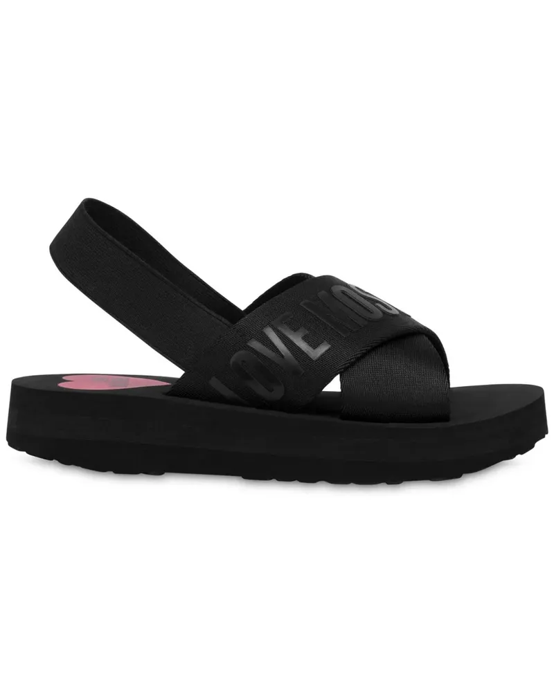 Moschino Sandalen mit Logo-Print - Schwarz Schwarz