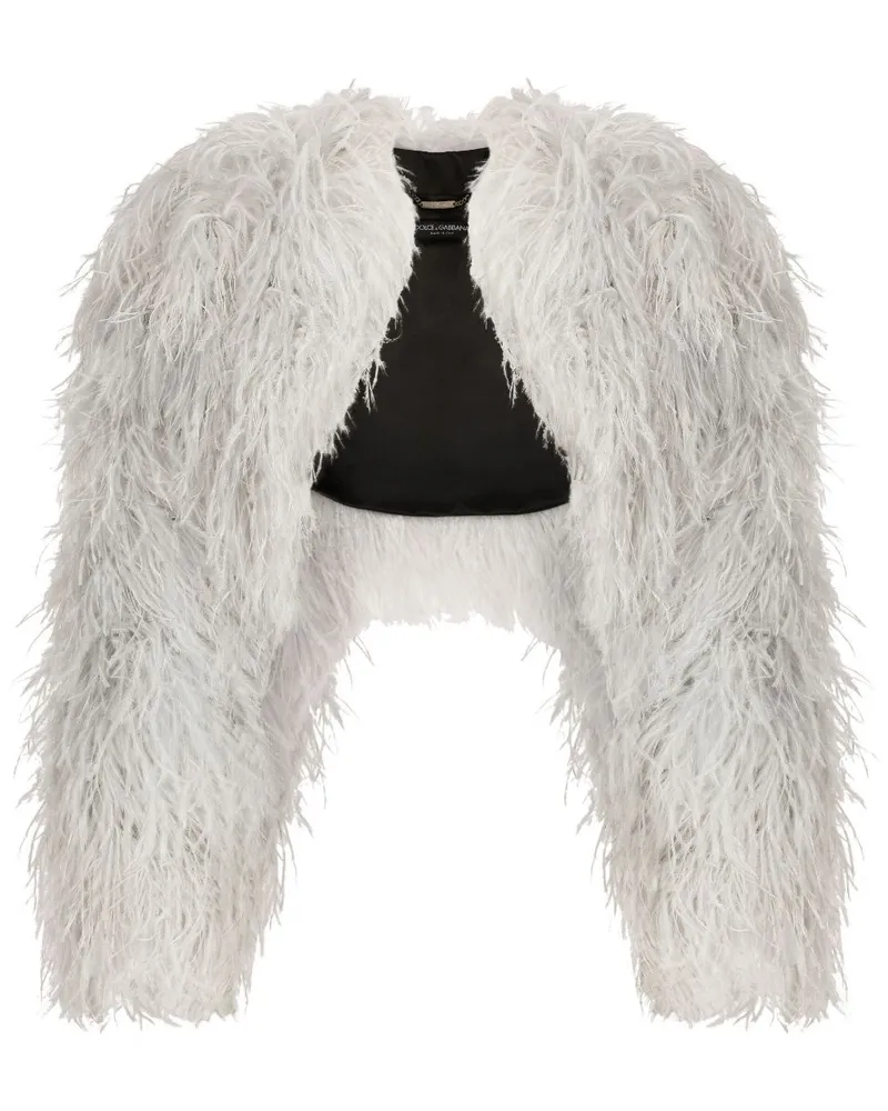 Dolce & Gabbana KIM DOLCE&GABBANA Bolero mit Straußenfedern - Grau Grau