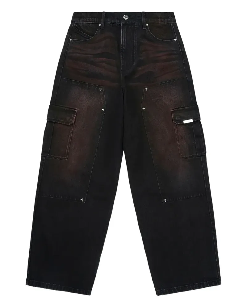 RTA Ryan Wide-Leg-Jeans - Schwarz Schwarz