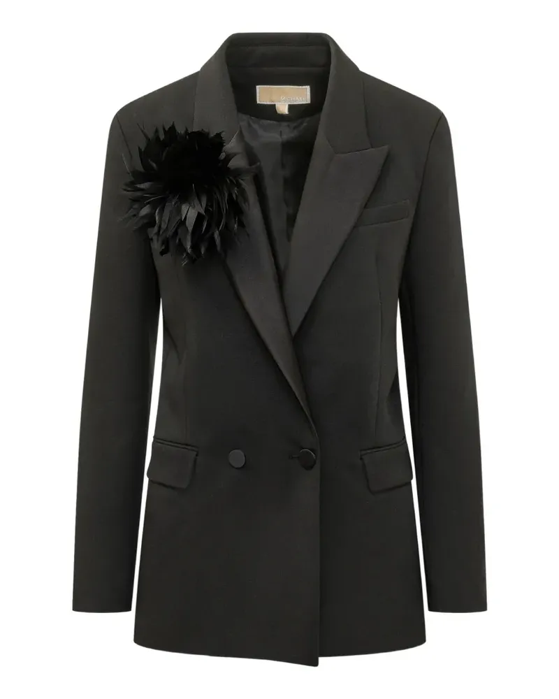 Michael Kors feather-embellished tuxedo blazer - Schwarz Schwarz