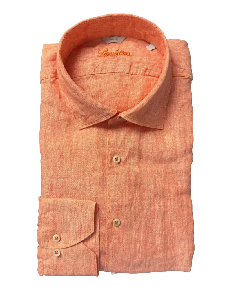 Stenströms button-front linen shirt - Orange Orange