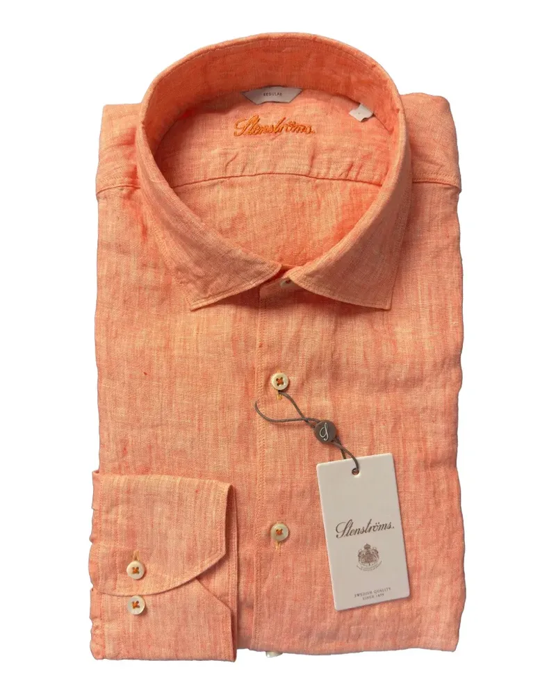 Stenströms button-front linen shirt - Orange Orange