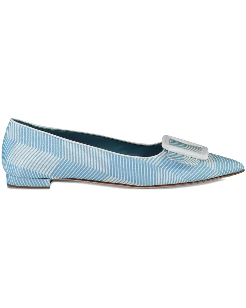 Manolo Blahnik Maysale Ballerinas mit geometrischem Muster - Blau Blau