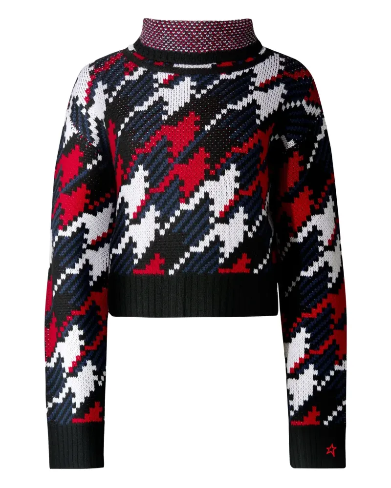 Perfect Moment Pullover mit Hahnentrittmuster - Schwarz Schwarz