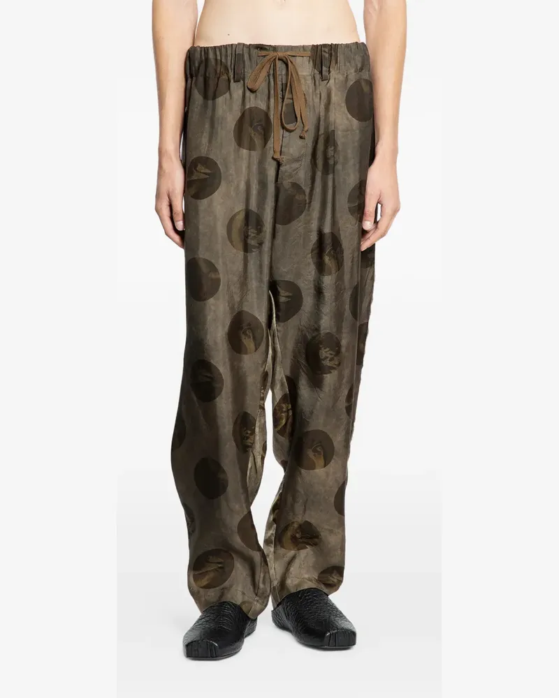 Uma Wang printed trousers - Grau Grau