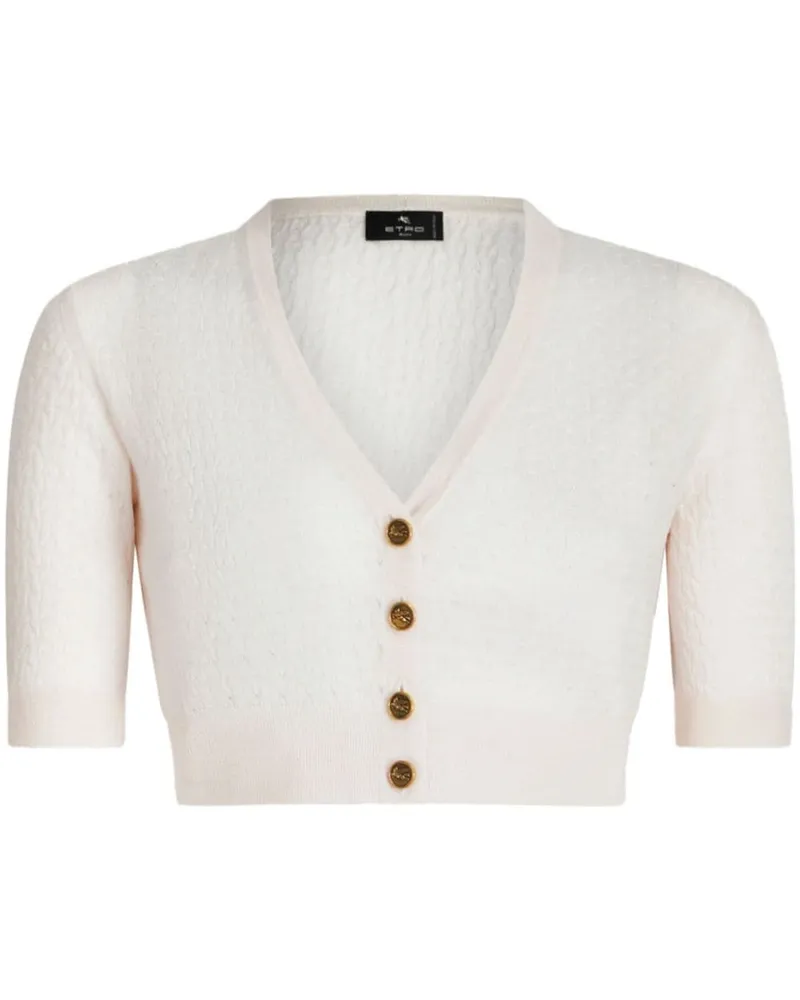 Etro Cropped-Cardigan mit Knöpfen - Weiß Weiß