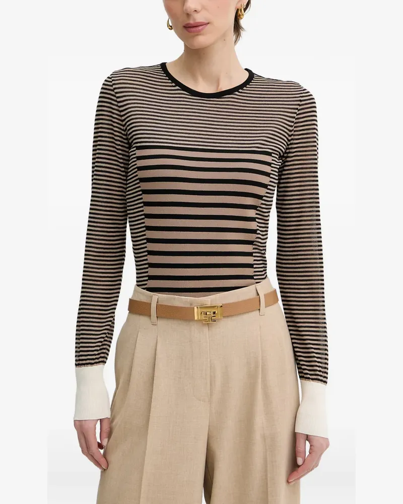 Elisabetta Franchi Pullover mit Querstreifen - Nude Nude