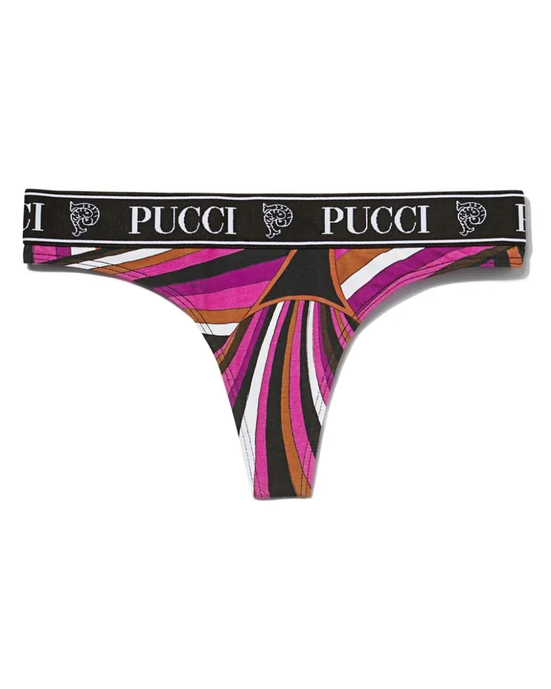 Emilio Pucci Tanga mit Logo-Print (3er-Set) - Rosa Rosa