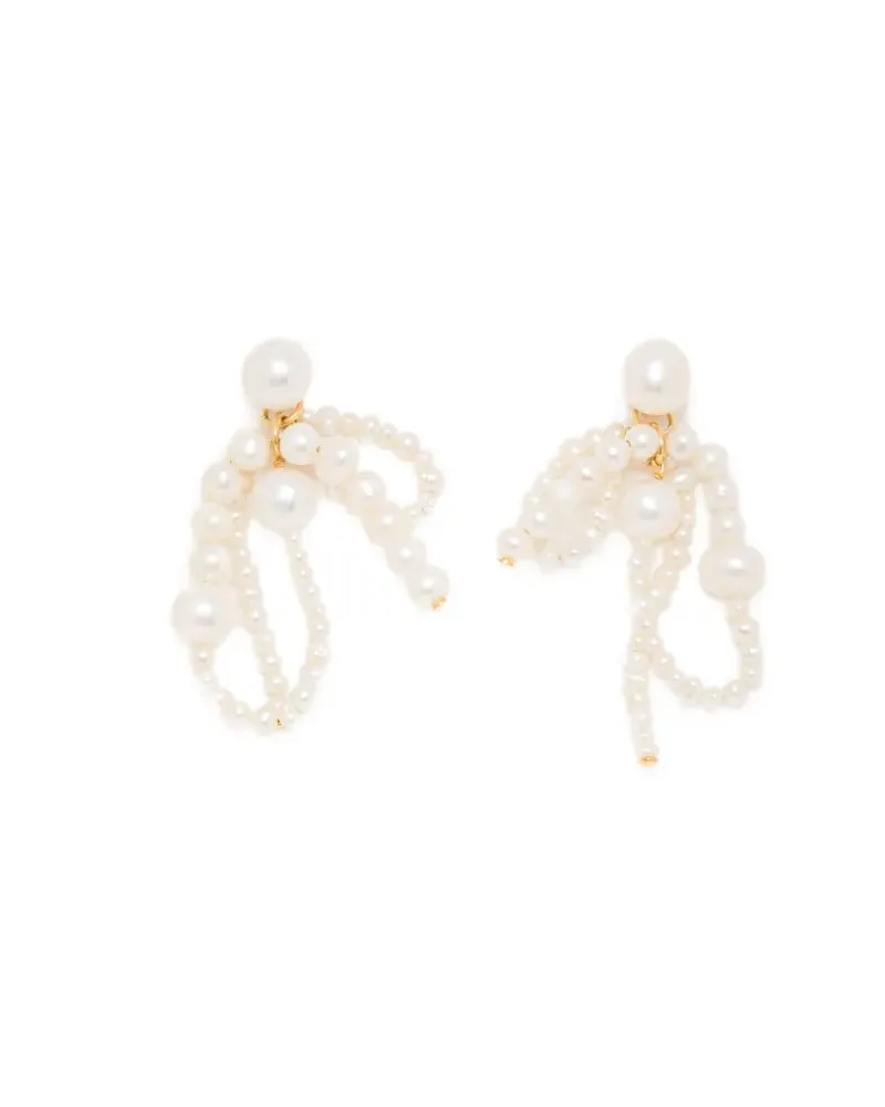 Completedworks Hängeohrringe mit Perlen - Gold Gold