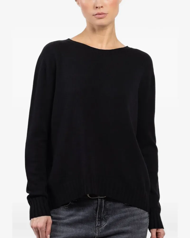 KONTATTO rear-split sweater - Schwarz Schwarz