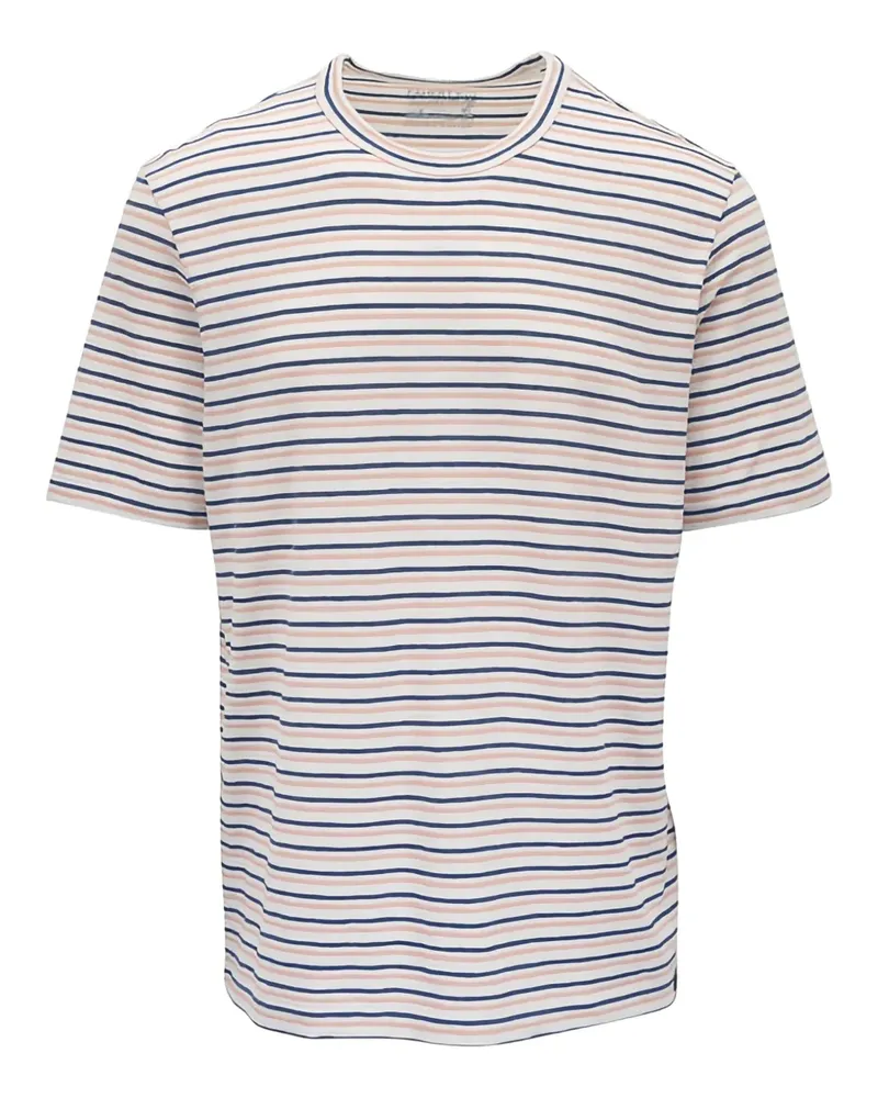 Faherty Gestreiftes T-Shirt - Weiß Weiß