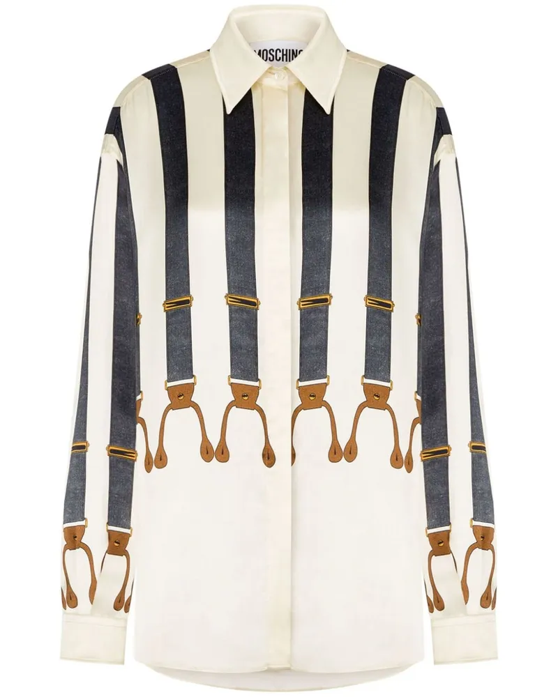 Moschino Hemd mit Gürtel-Print - Nude Nude