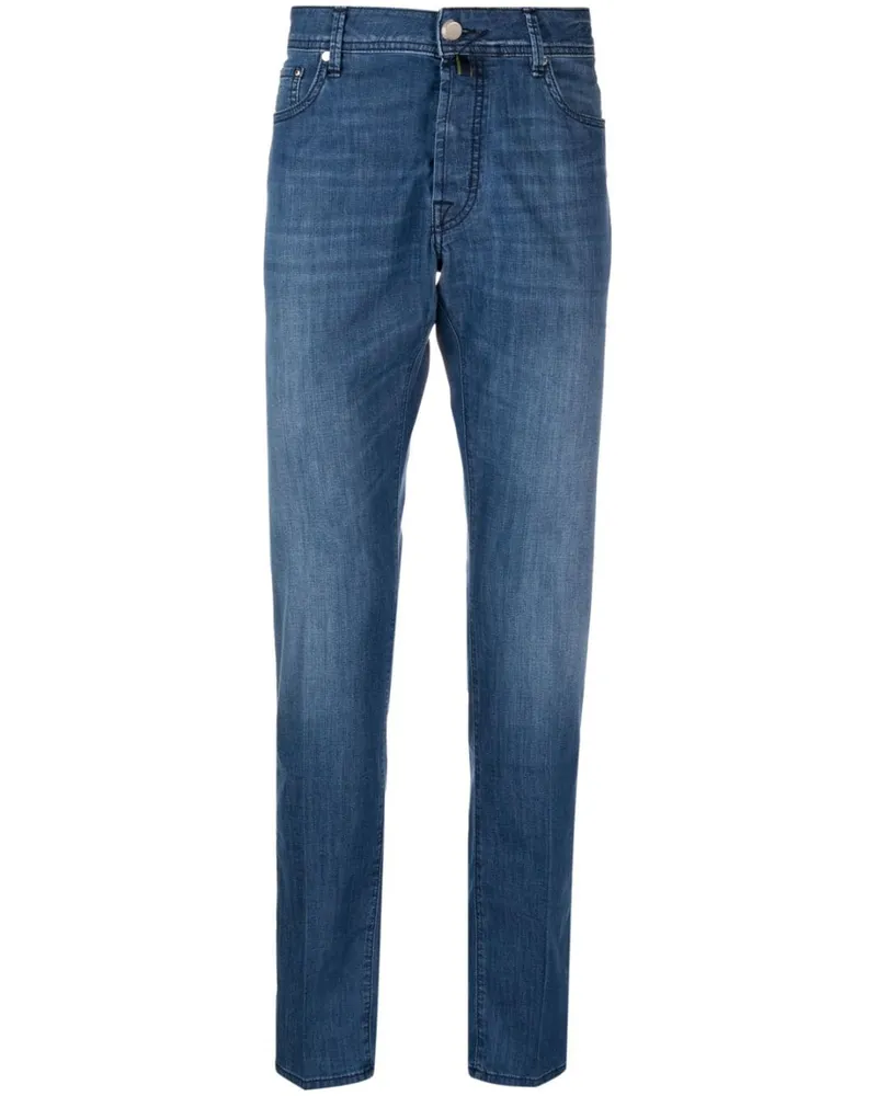 Jacob Cohën Straight-Leg-Jeans mit Stickerei Blau