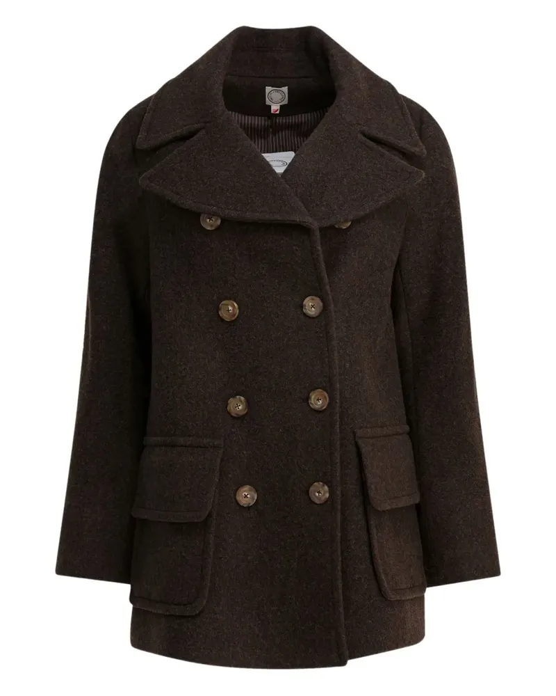 Inès de la Fressange double-breasted wool coat - Braun Braun