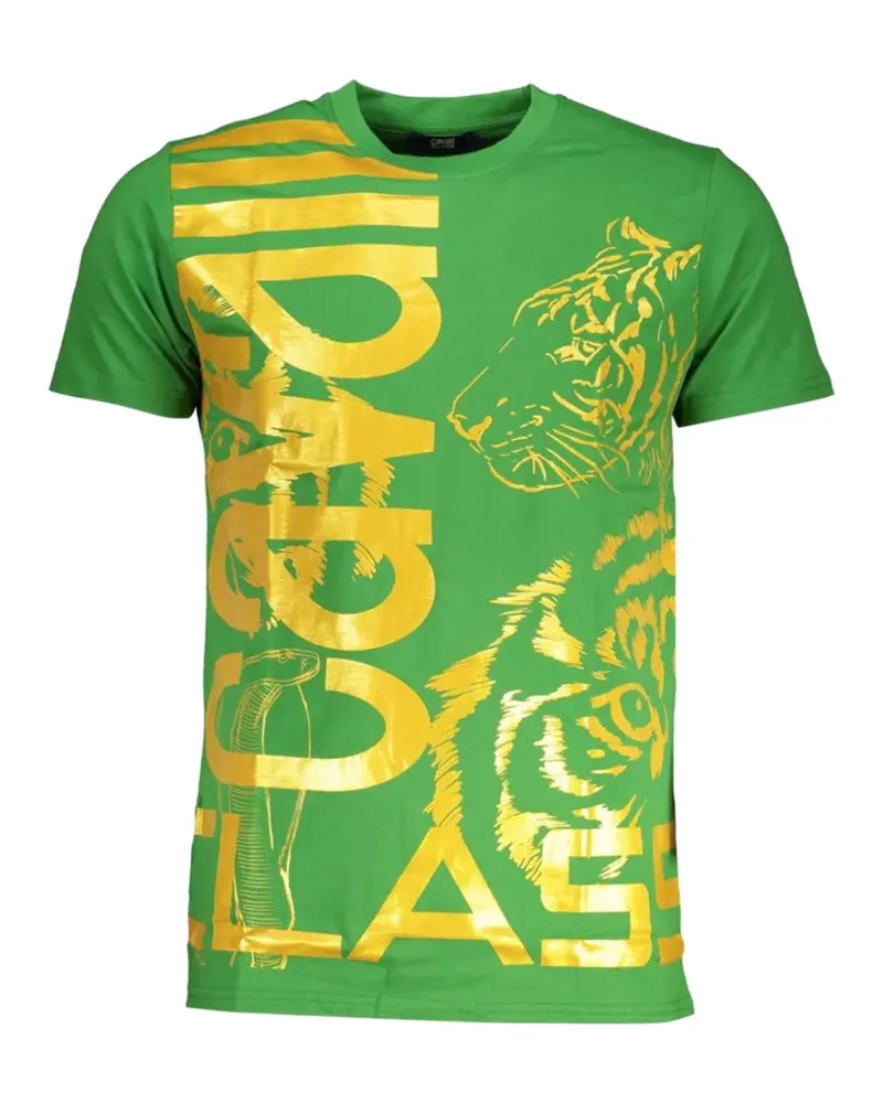 Roberto Cavalli T-Shirt mit Tiger-Print - Grün Grün