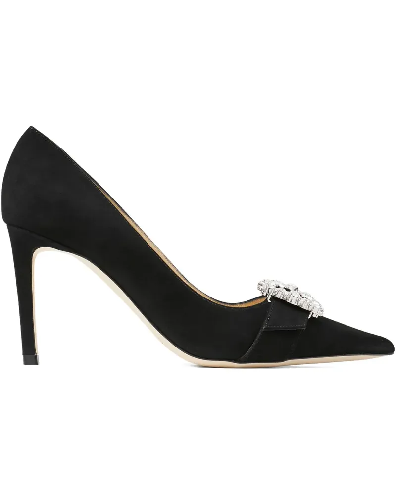 Jimmy Choo Cheri Pumps mit Kristallschnalle 85mm - Schwarz Schwarz